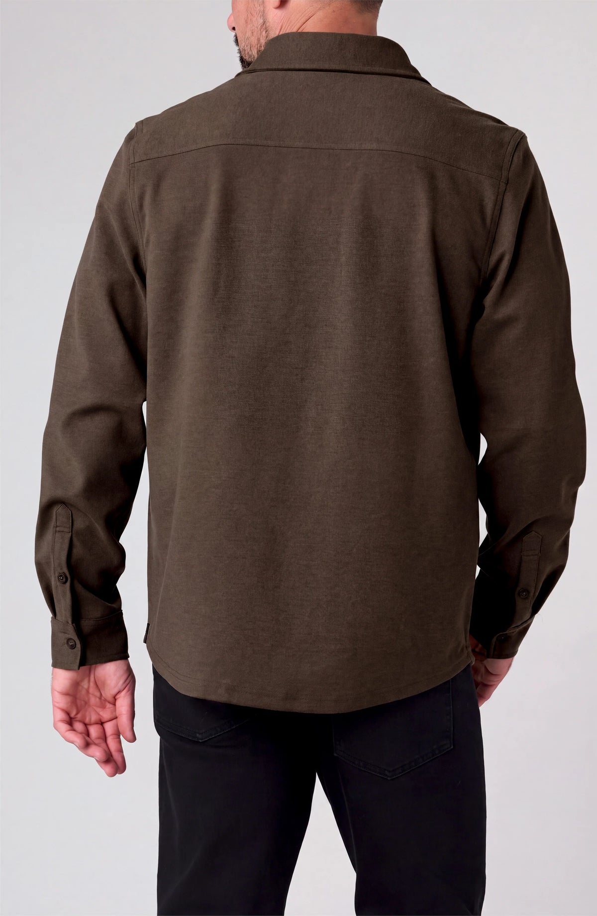 Knit Long-Sleeve Button-Up Shirt – Deep Earth