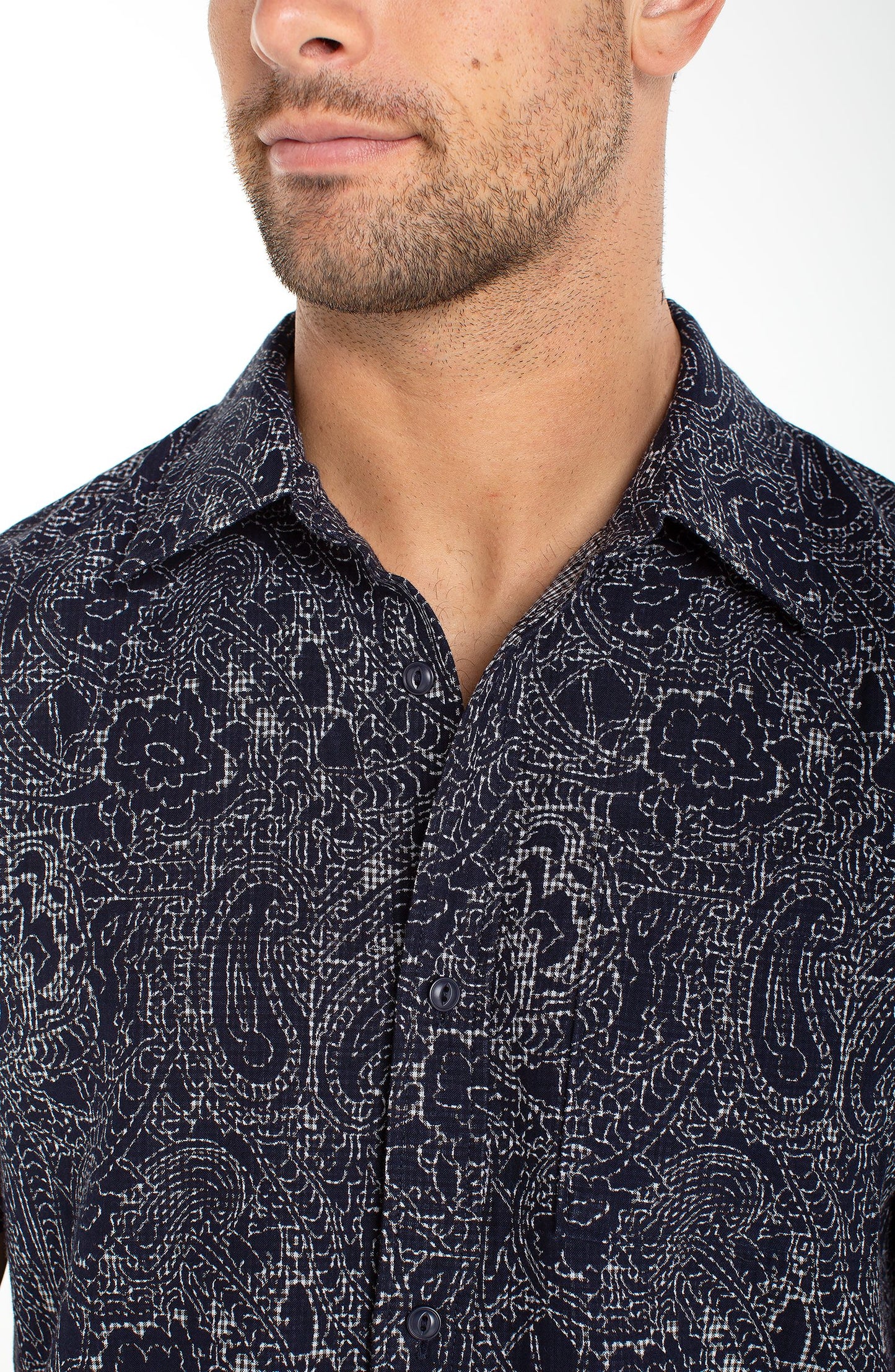 Paisley Floral Jacquard Short Sleeve Shirt