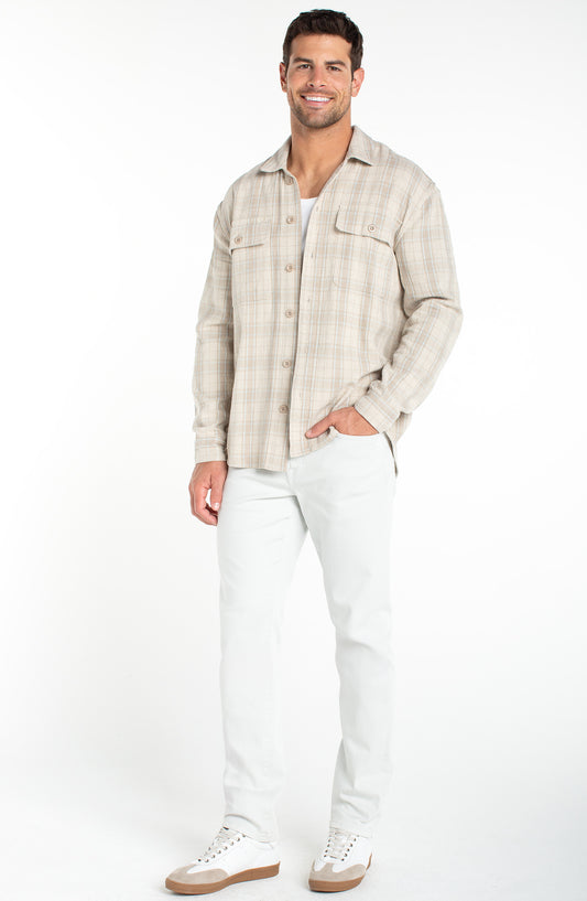 Plaid Linen Blend Overshirt