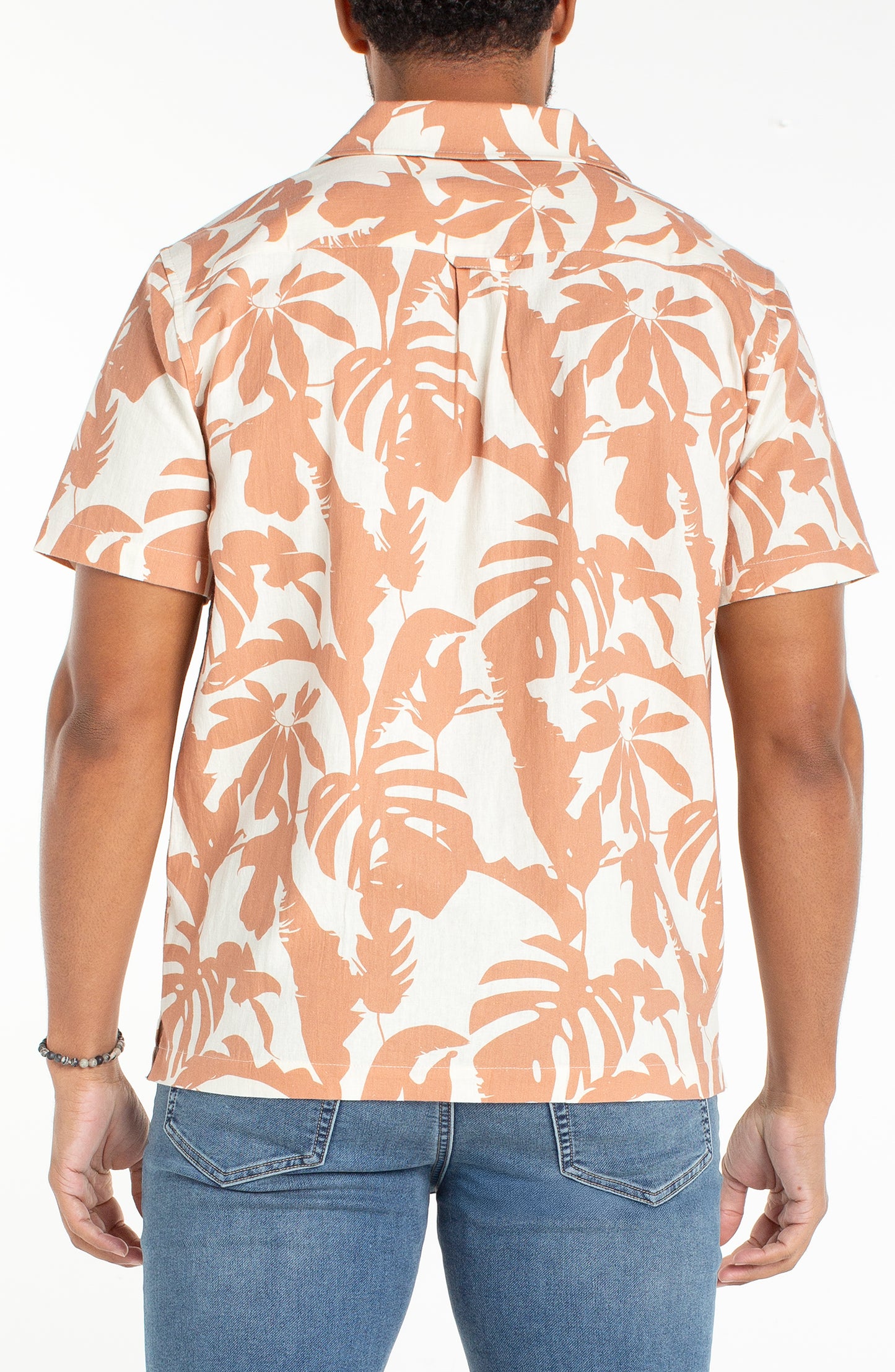 Floral Printed Linen Blend Camp Shirt