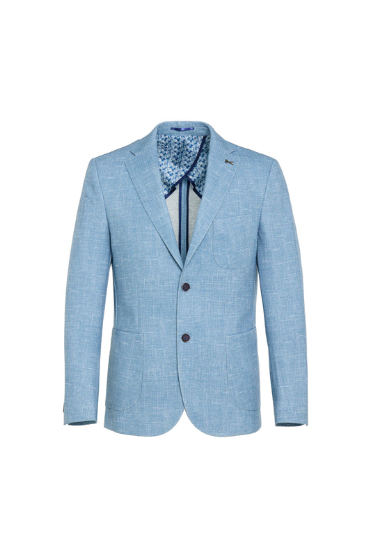 Melange Basketweave Knit Blazer