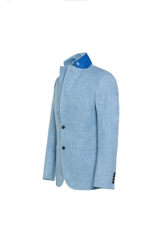 Melange Basketweave Knit Blazer