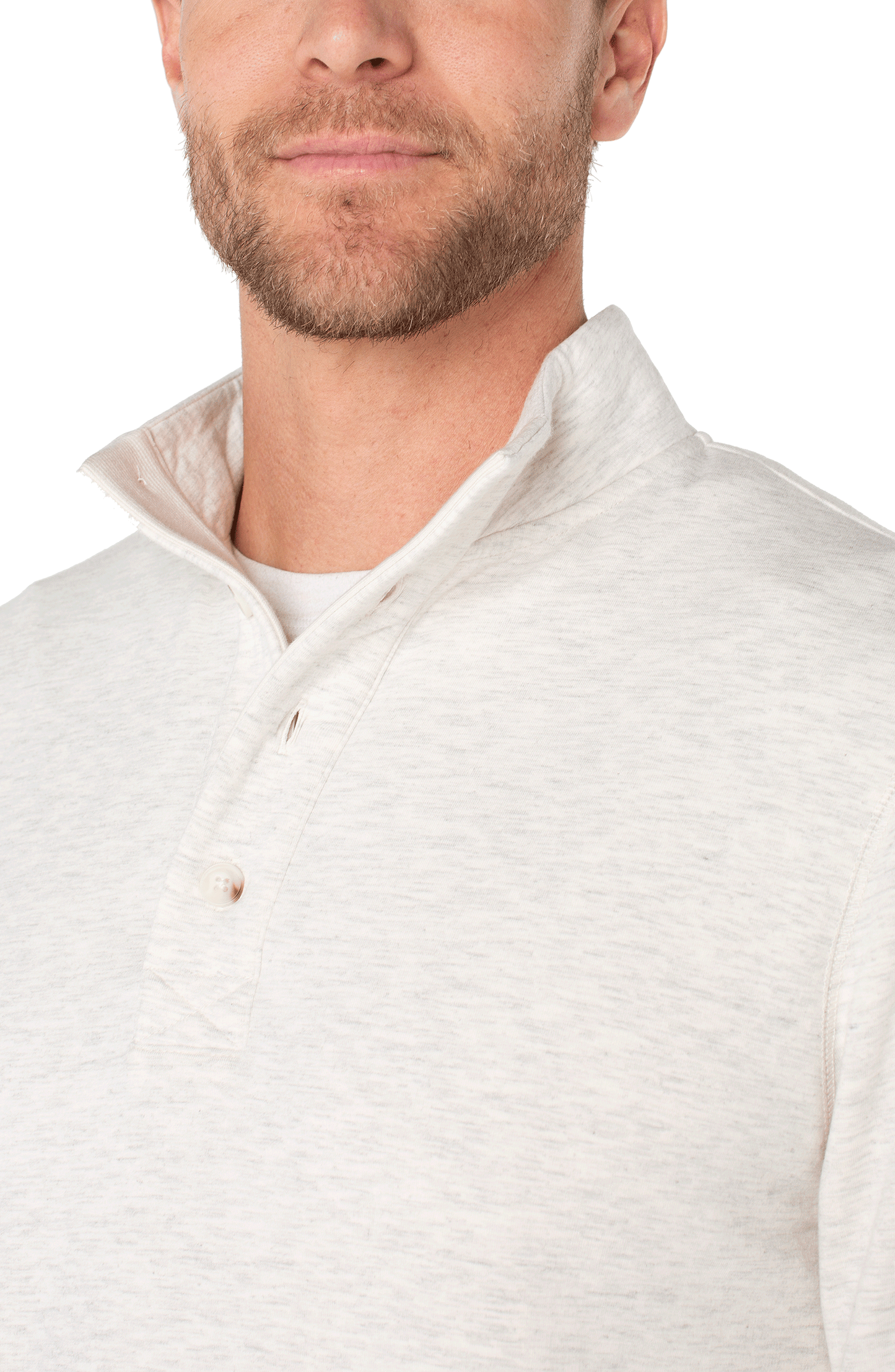 Mock Neck Button Placket Pullover