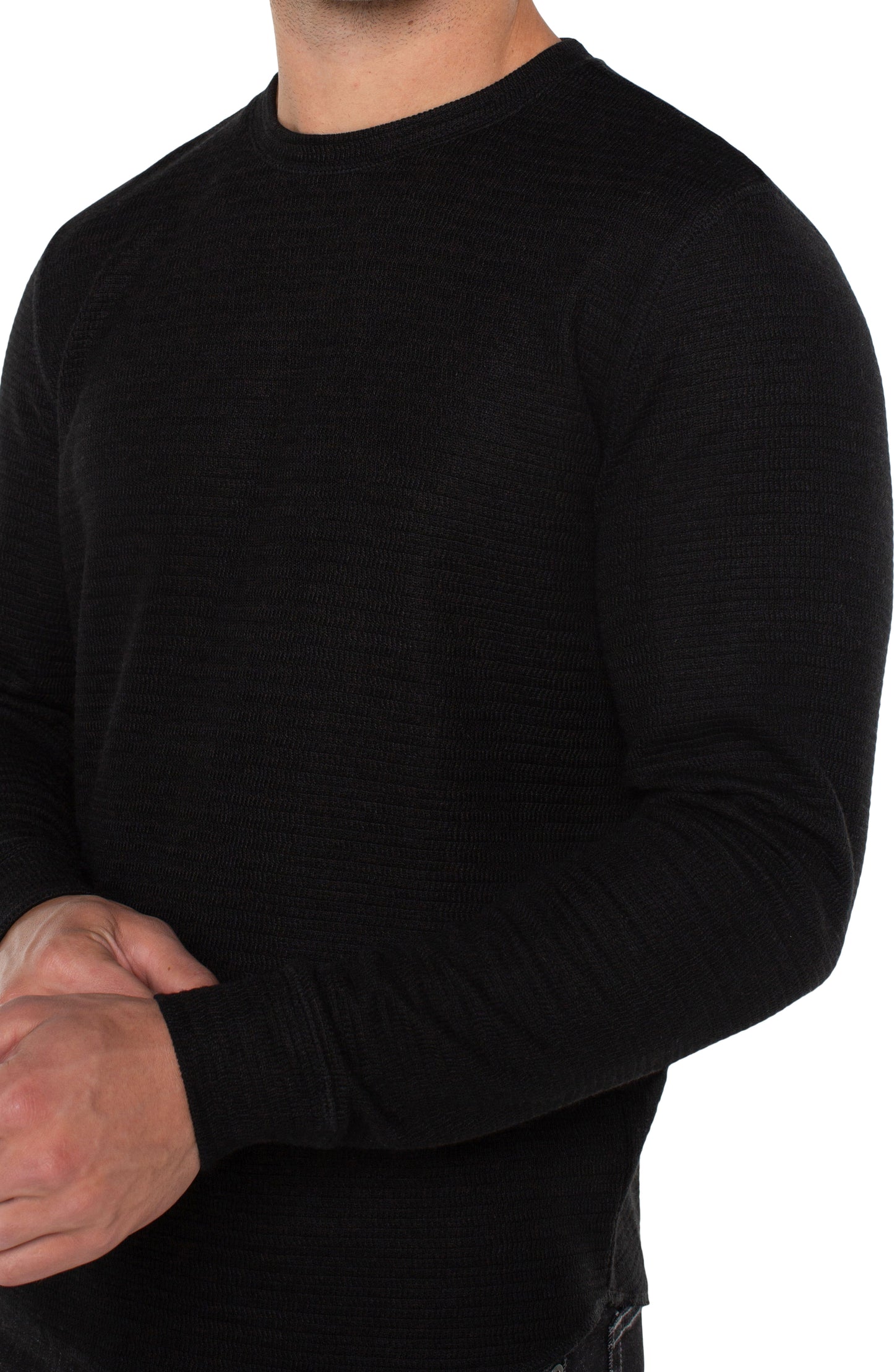 Textured Double Knit L/S Crewneck