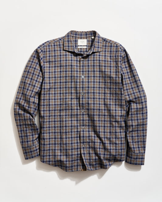 Melange Plaid Hutcheson Sport Shirt - Brown/Multi