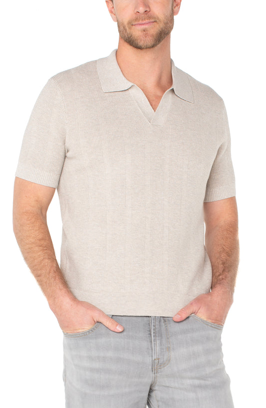 Short Sleeve Johnny Collar Sweater Polo