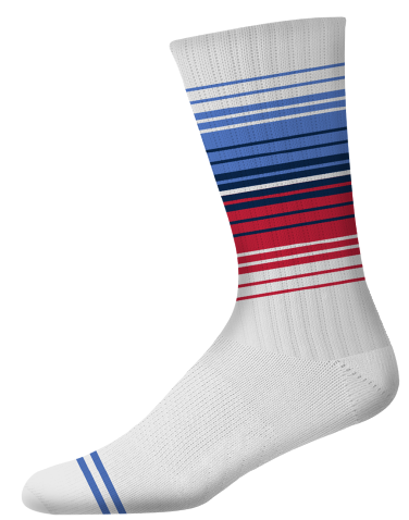 Ombre Strip Athletic Crew Socks - White
