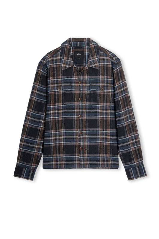 Stellan Brushed Cotton Overshirt – Night Sky Wood