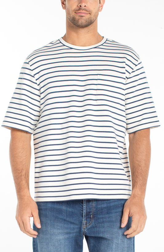 Striped French Terry Sweatshirt Tee