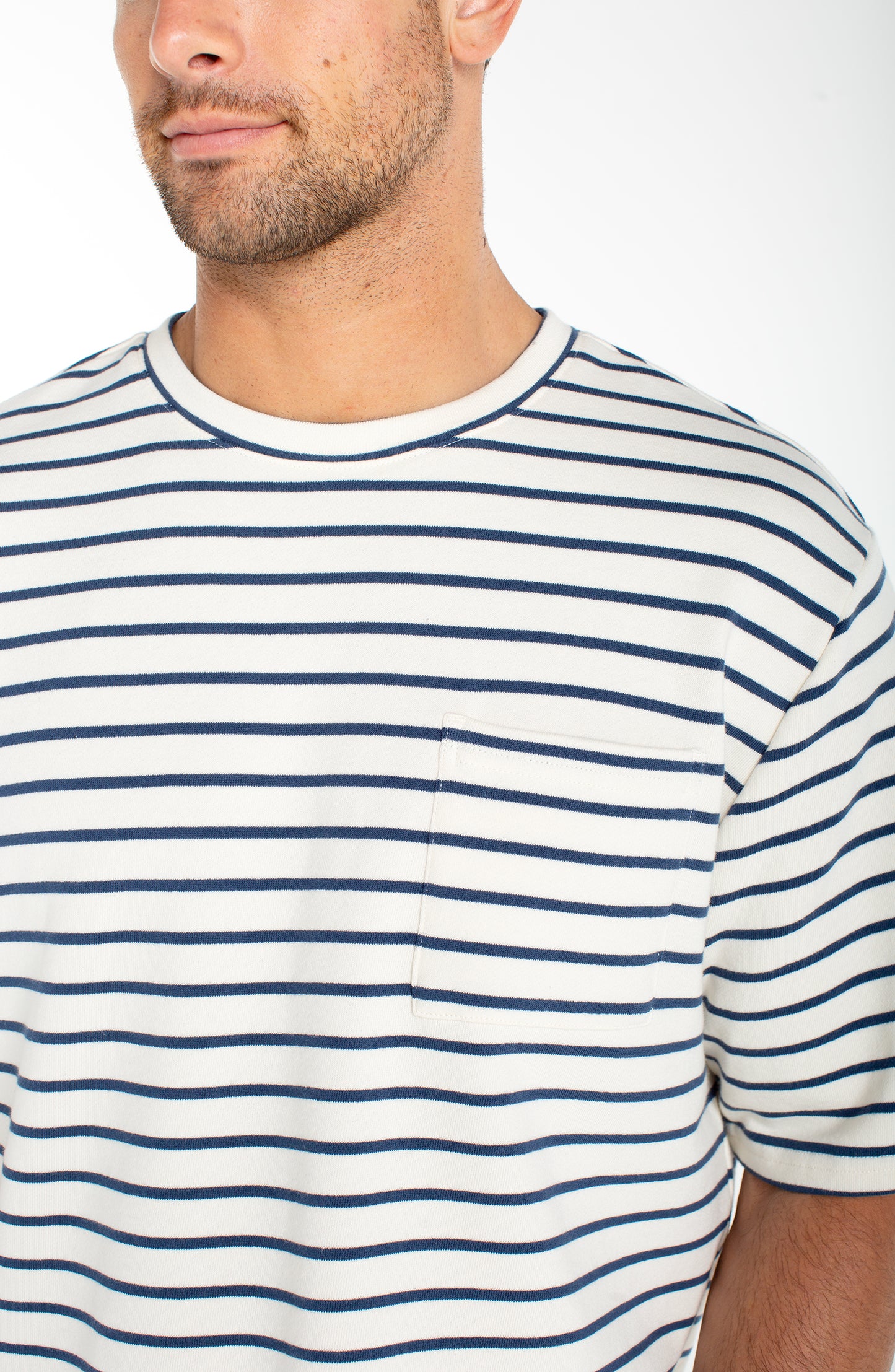 Striped French Terry Sweatshirt Tee