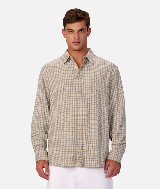 Beaufort Long Sleeve Shirt - Stone/Taupe