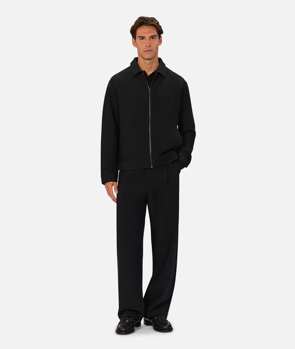 Lightweight Lusso Bomber Jacket - Black