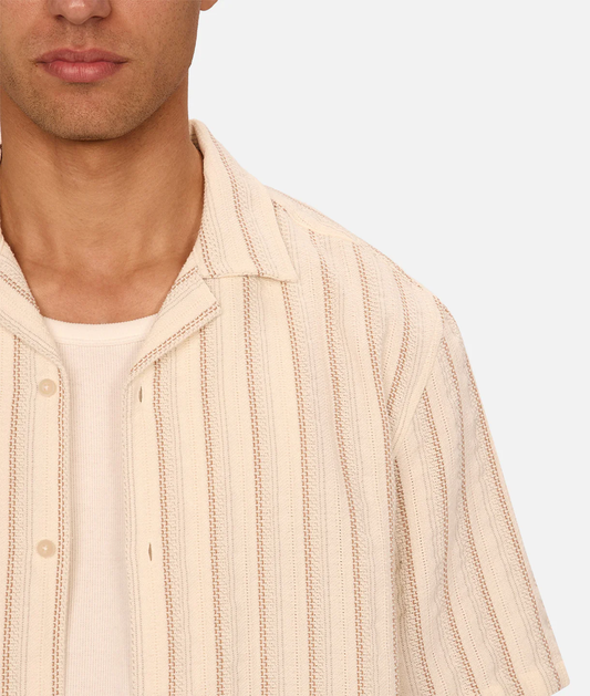 Miramar Textured Stripe Short Sleeve Shirt