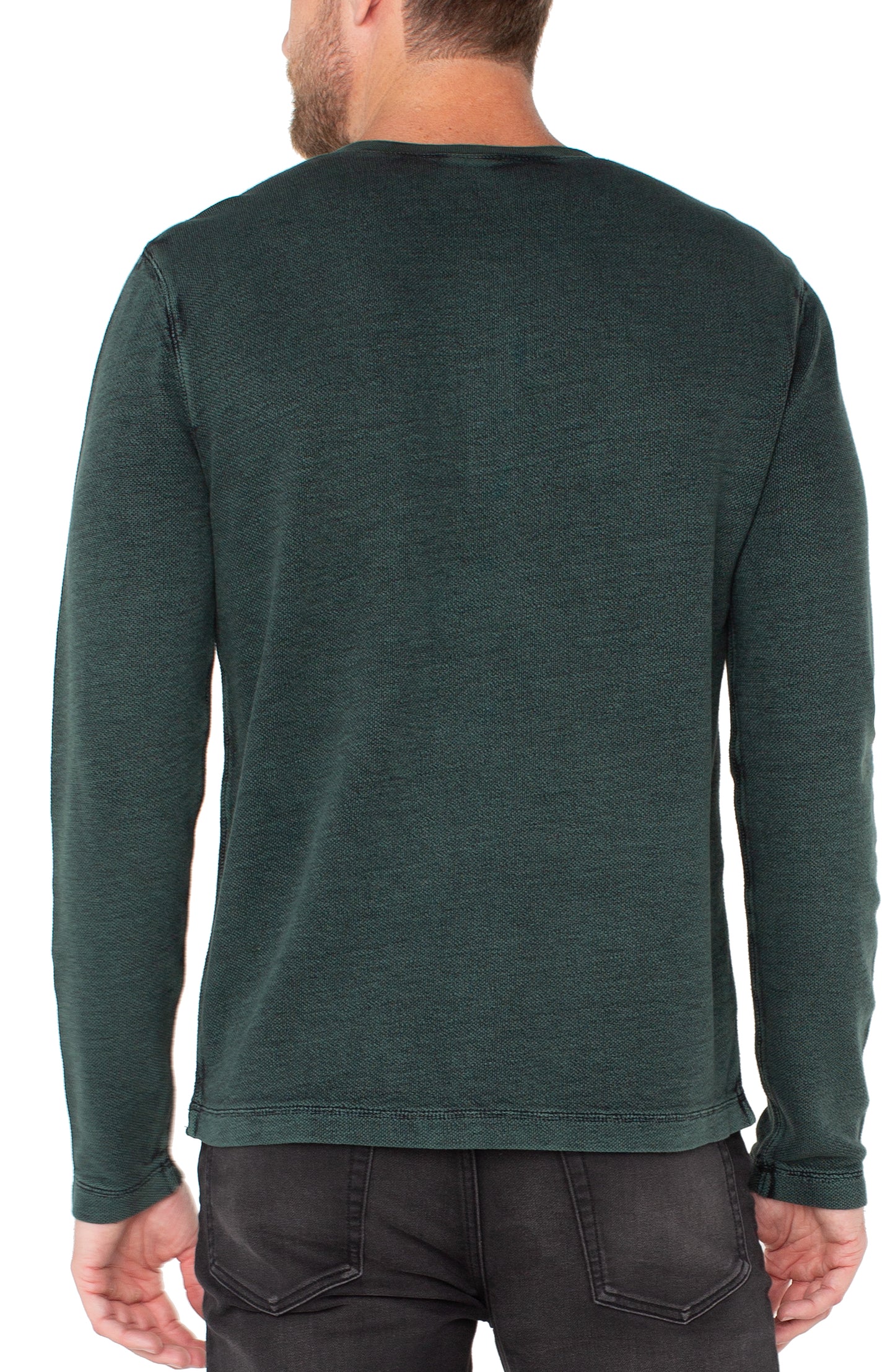 Long Sleeve Henley - Spruce/Black