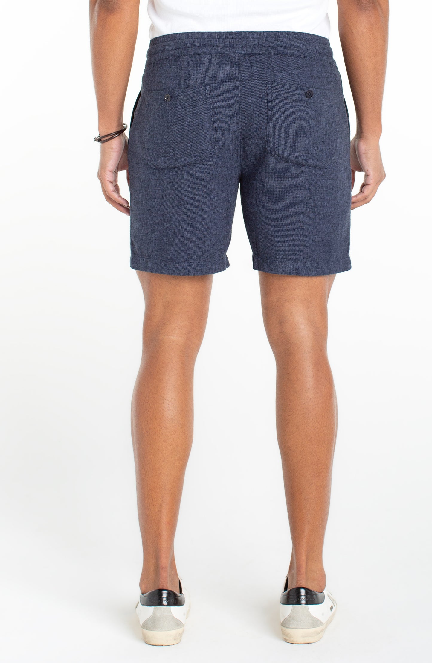Chambray Drawstring Shorts