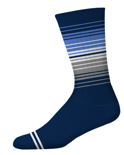 Ombre Strip Athletic Crew Socks - Navy