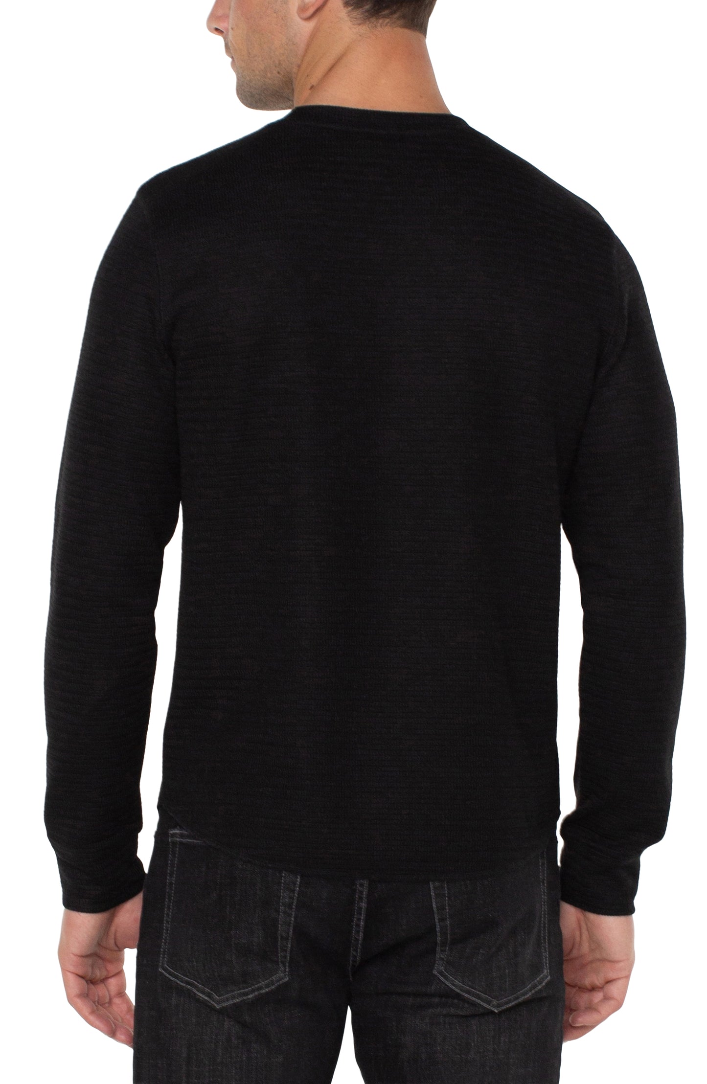 Textured Double Knit L/S Crewneck