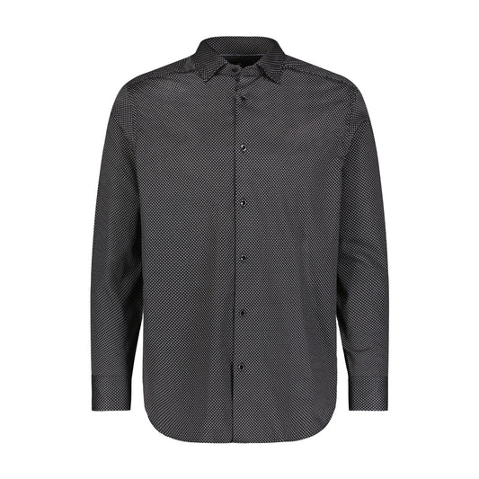 Dotted Print Long Sleeve Shirt - Black