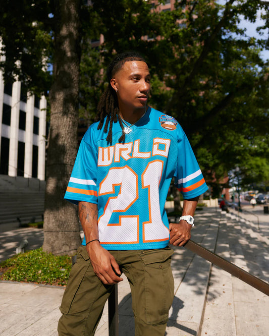 Tropical Bowl” Jersey (Turquoise/Orange)